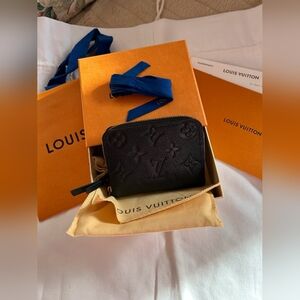 Louis Vuitton Black Monogram Empreinte Zip Coin Purse Wallet